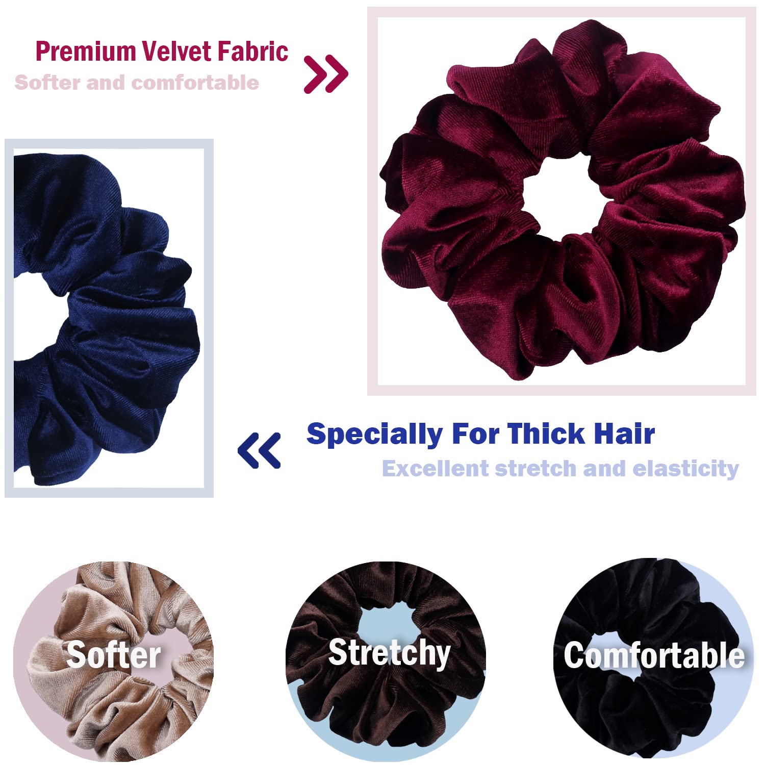 scrunchy♡handmade【1474】 Amazon.com : IVARYSS Extra Large Scrunchies for Women's Thick Hair